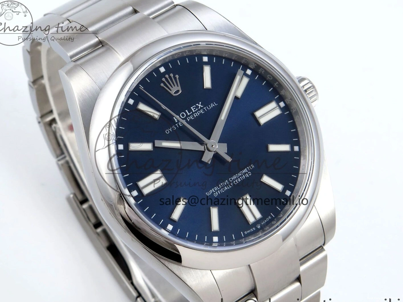 Best AAA Replica Sites 41mm 766 Edition Dial Best A 904L Oyster EWEF Perpetual 124300 Steel Unisex Blue 1230